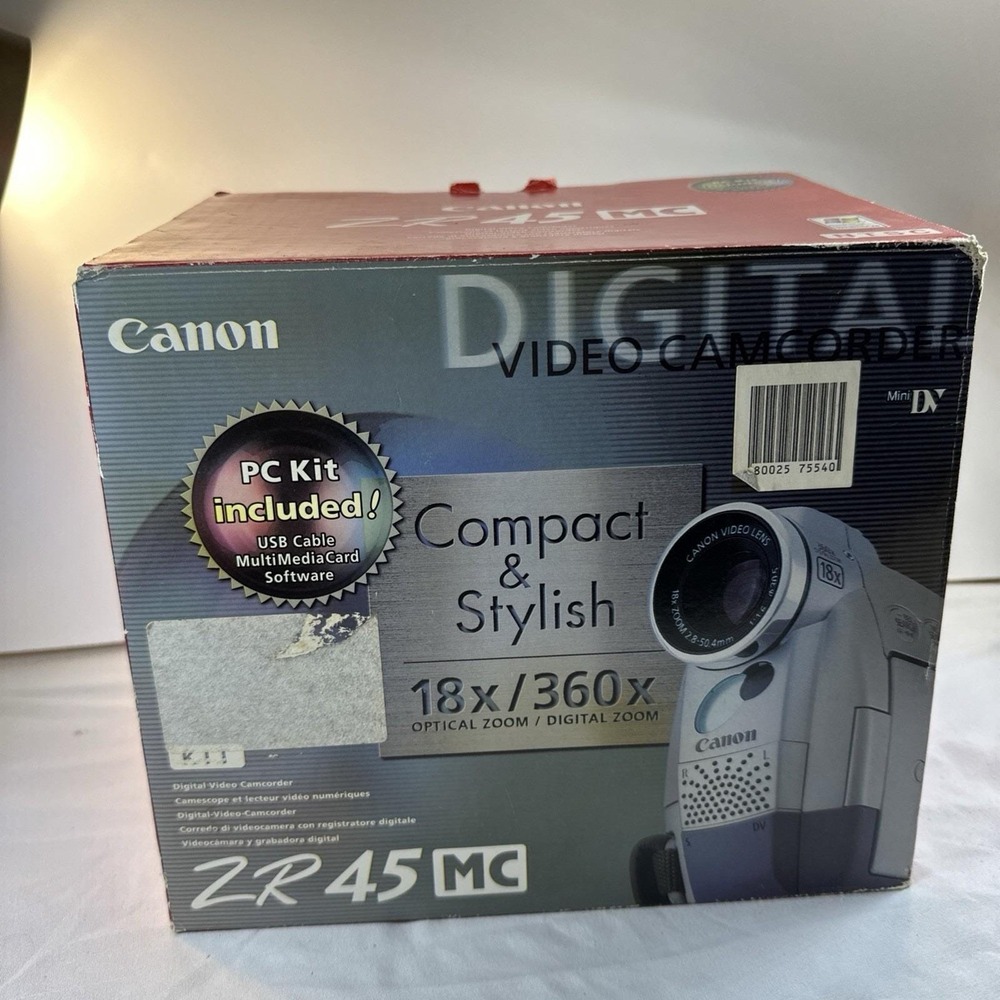 Canon ZR 45 MC) remote, power adapter, Box And Accessories As Shown NO CAMERA
